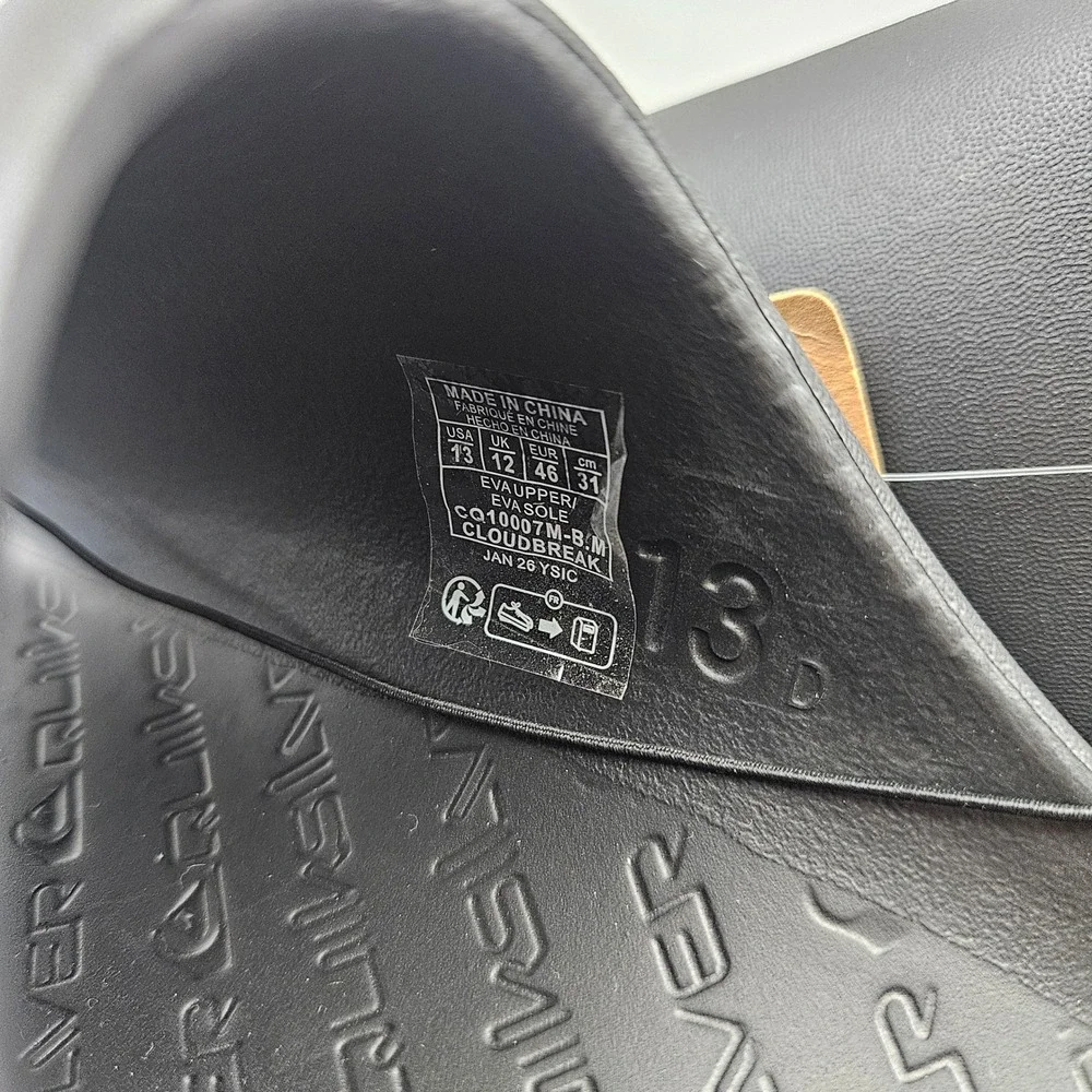 Quiksilver Cloudbreak Mens Black Slide Sandals EVA Foam Slip On CQ10007M-BKM 13